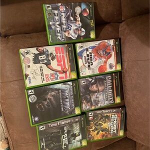 Xbox Sports & Action Game Bundle in Green Cases